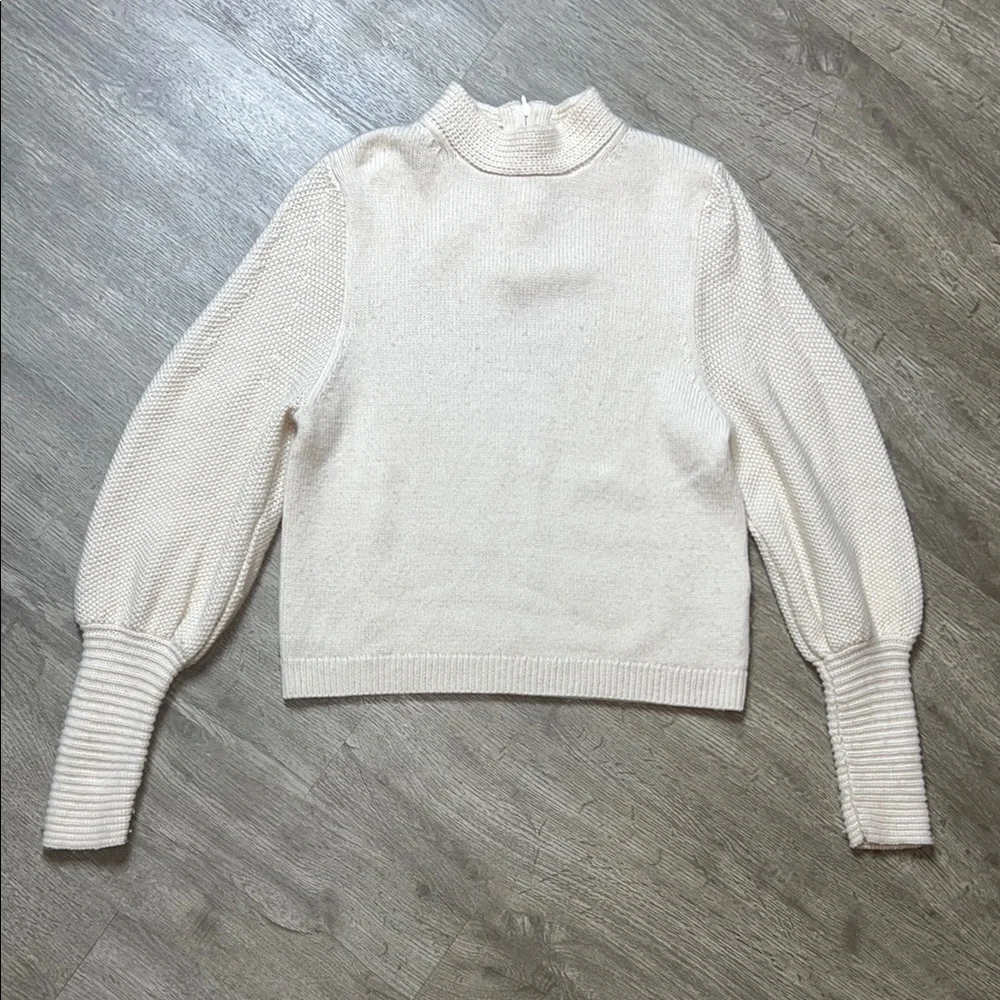 Ba&sh Lady Pullover Wool Cream Mock‎ Neck Sweater Cozy Neutral